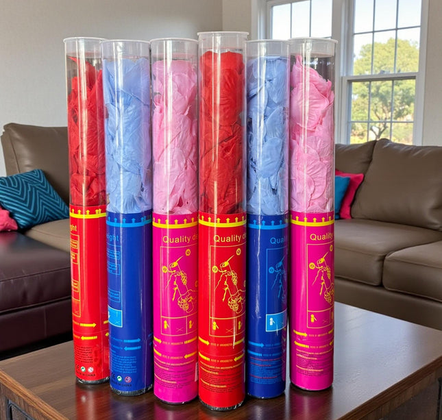 Bazuca con Petalos Rosas/Rojos/Azules San Valentin