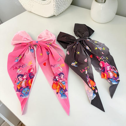 12 Moños Guerreras K-Pop Coquette Satinados Grandes $9.5 c/u