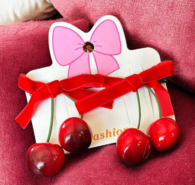 12 Pares de Moñitos Cereza $11.5 c/u