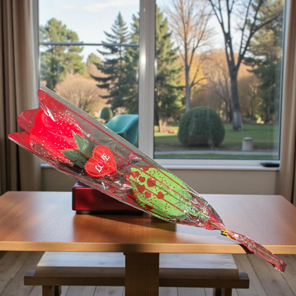 12 Rosas con Luz "Love" San Valentin $15 c/u