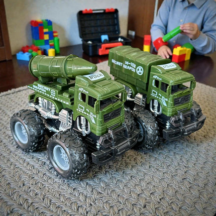 3 Carritos Fricción Militares de Juguete $36 c/u