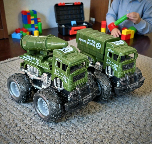 3 Carritos Fricción Militares de Juguete $36 c/u