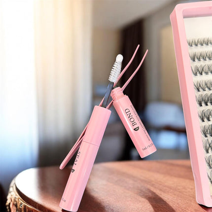 3 Sets Extenciones de Pestañas  NUDE con Pinzas y Pegamentos $50 c/u