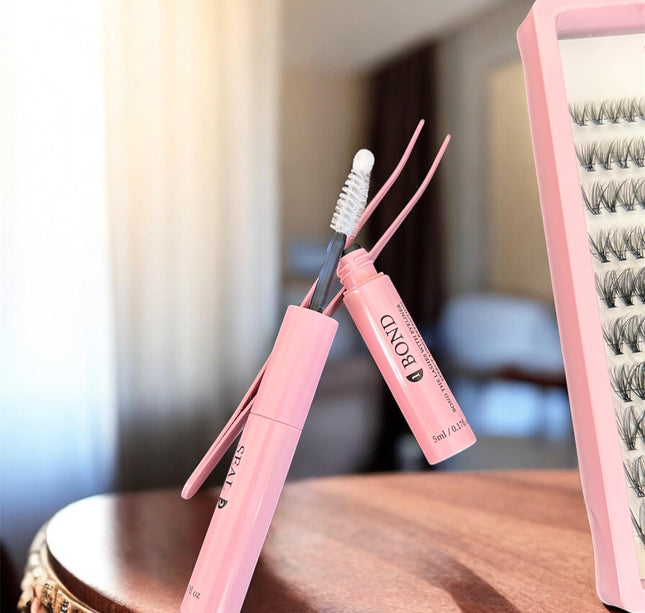 3 Sets Extenciones de Pestañas  NUDE con Pinzas y Pegamentos $50 c/u