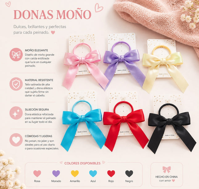 Exclusivo Tienda en linea 💥💎12 Moños para Cabello Satin Colores $7.5 c/u