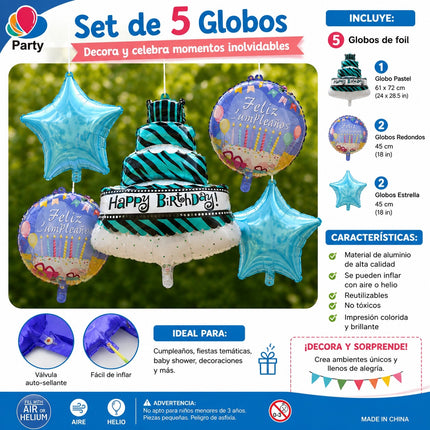 Exclusivo Tienda en linea 💥💎 3 Sets 5 Globos Celebración Figuras $32 c/u