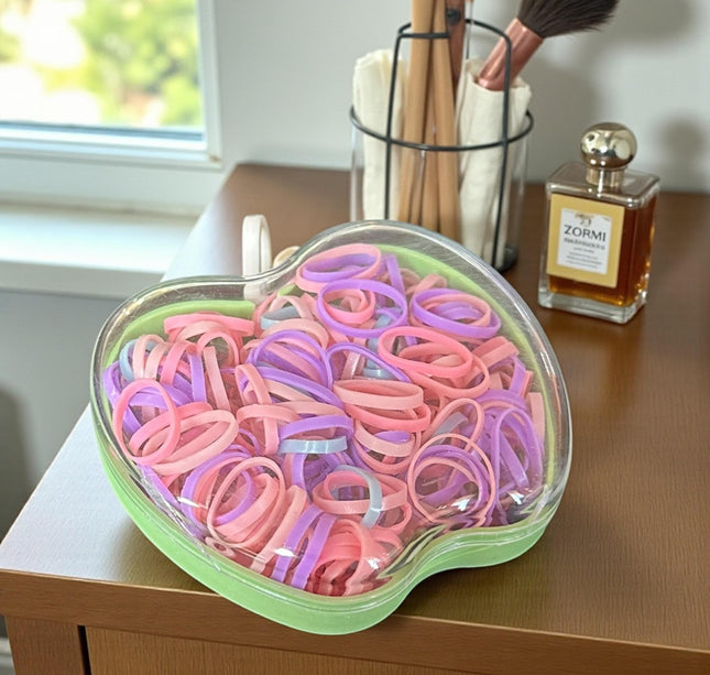 12 Estuches Manzanas con Ligas para Cabello de Colores $9.9 c/u