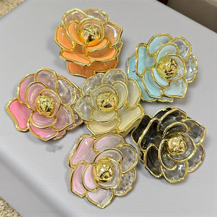 12 Pinzas Flores Hermosas Doradas $8.25 c/u