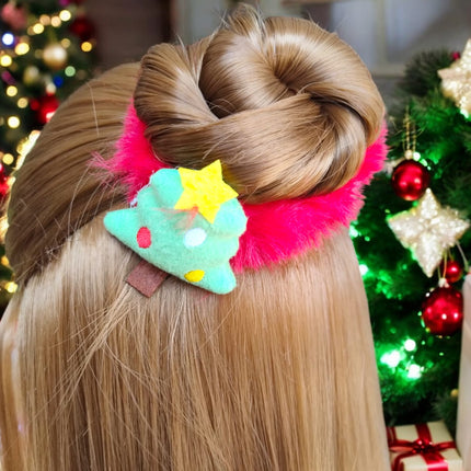 12 Donas Scrunchies Peluche Navideñas $8.9 c/u