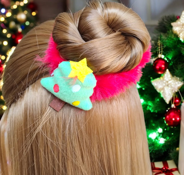 12 Donas Scrunchies Peluche Navideñas $8.9 c/u