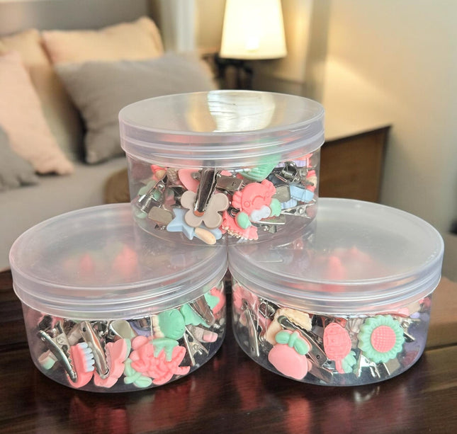 3 Botes de Pasadores para Cabello Figuras Lindas $33 c/u