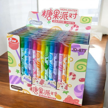 6 Sets de Marcatextos de colores Doble punta $23.5 c/u