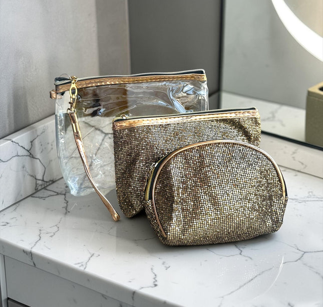 Sets de 3 Cosmetiqueras/Neceser Brillo