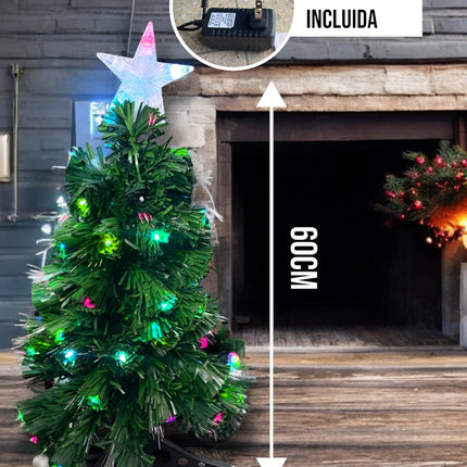 Arbol de Navidad con luces Fibra y estrela incluidad 60cm