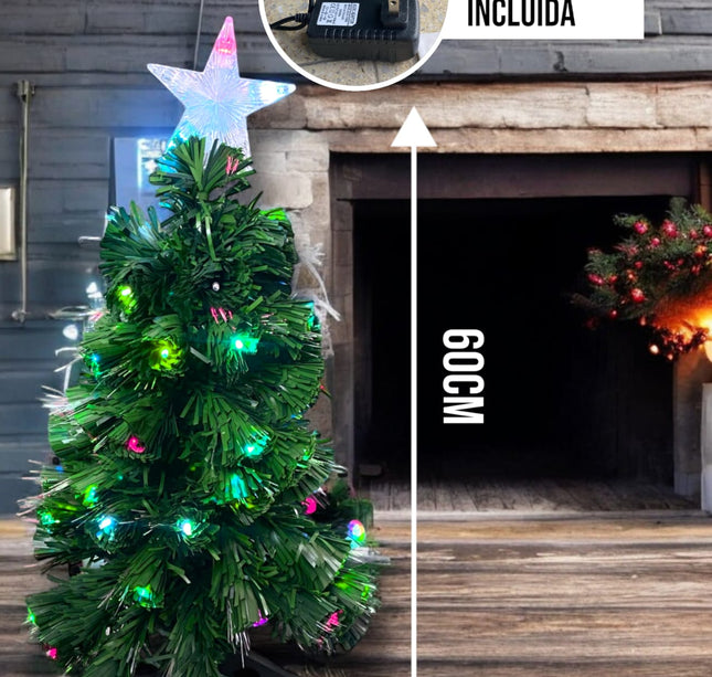 Arbol de Navidad con luces Fibra y estrela incluidad 60cm
