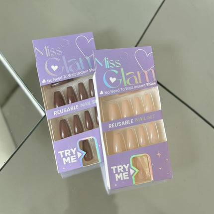 12 Uñas Postizas Colores Miss Glam $9 c/u