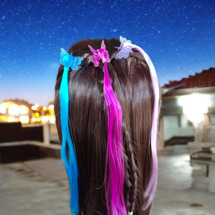 12 Pares de pincitas mariposas con Extensiones de colores $6.5 c/u