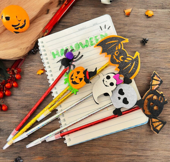 12 Lapiceros Halloween con Figura Diamantada $5.5 c/u
