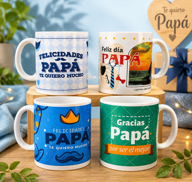 3 Taza para el Día del Padre Decorada $29 c/u