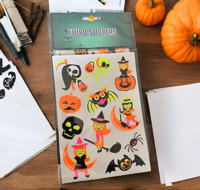 12 Stickers Halloween Fluorecentes $10 c/u