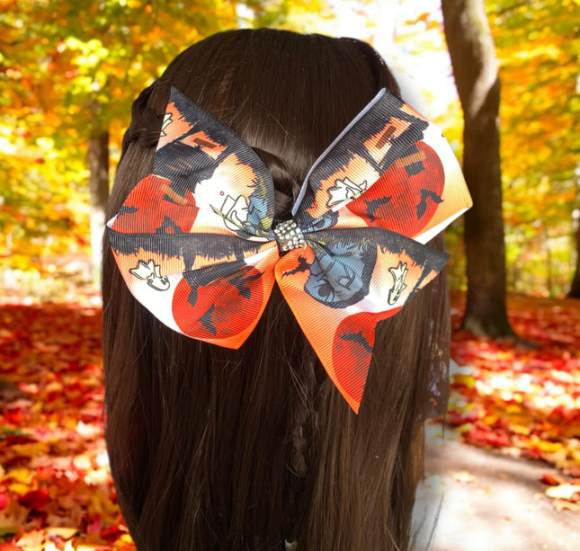 12 Moño estampado Halloween $7.2 c/u