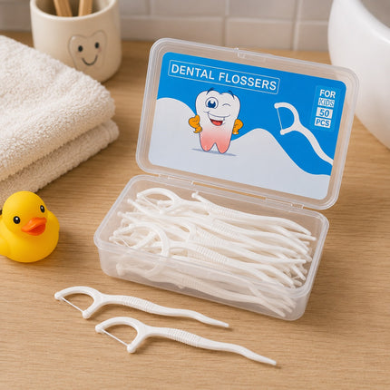 12 Cajas con Hilos Dentales Infantil con Agarradera $6.5 c/u