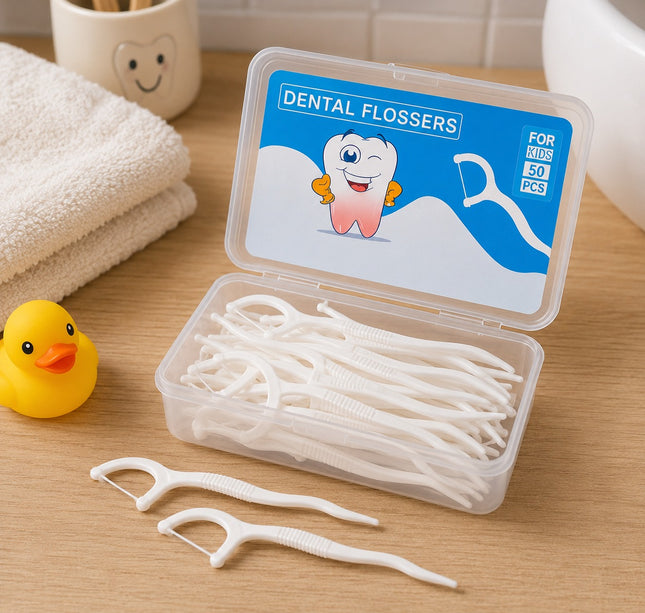 12 Cajas con Hilos Dentales Infantil con Agarradera $6.5 c/u