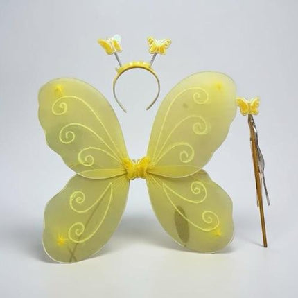 3 Alas Mariposa con Luces Diadema y Varita Incluidas, Diferentes Colores $39 c/u