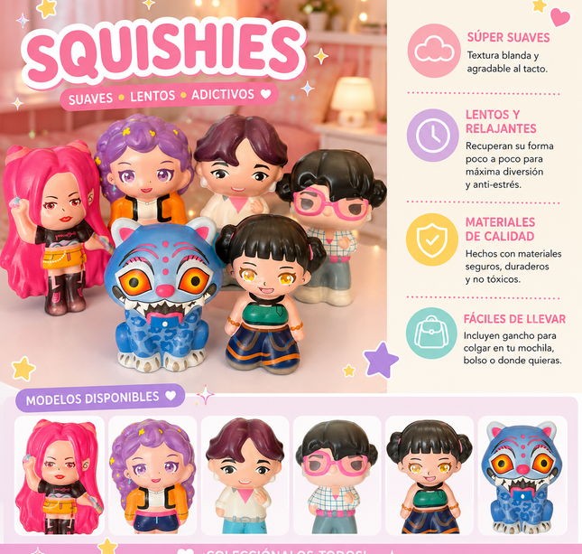 12 Maxi Squishies Guerreras K-Pop $29 c/u