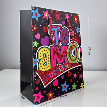 12 Bolsas Te quiero mucho Diamantadas "San Valentin" $13 c/u