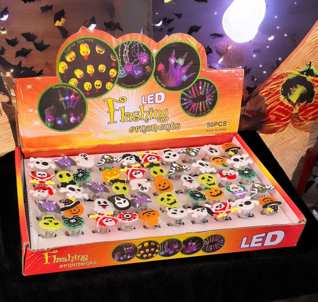 50 Anillos Halloween con figuras $2.52 c/u
