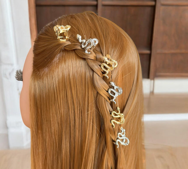 12 Pincitas Metalicas para Cabello Doradas-Plateadas $4.5 c/u