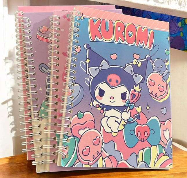 12 Libretas de esprial Sanrio rayada $14.9 c/u