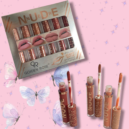 Set 6 Labiales liquidos Nude Plata