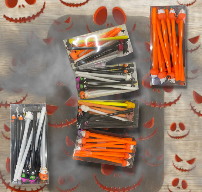12 Lapiceros de gel Halloween $4.7 c/u