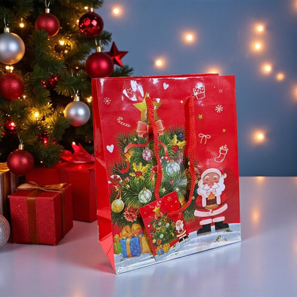 12 Bolsas Regalo Navidad 15X12X6 cm $3.45 c/u