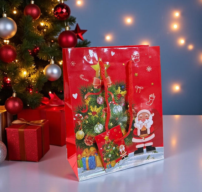 12 Bolsas Regalo Navidad 15X12X6 cm $3.45 c/u