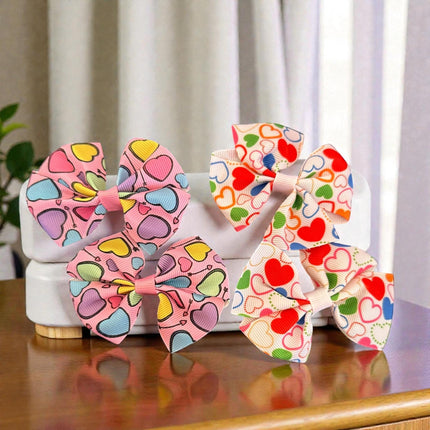 12 Pares de Moñitos "San Valentin" Corazones $5.7 c/u