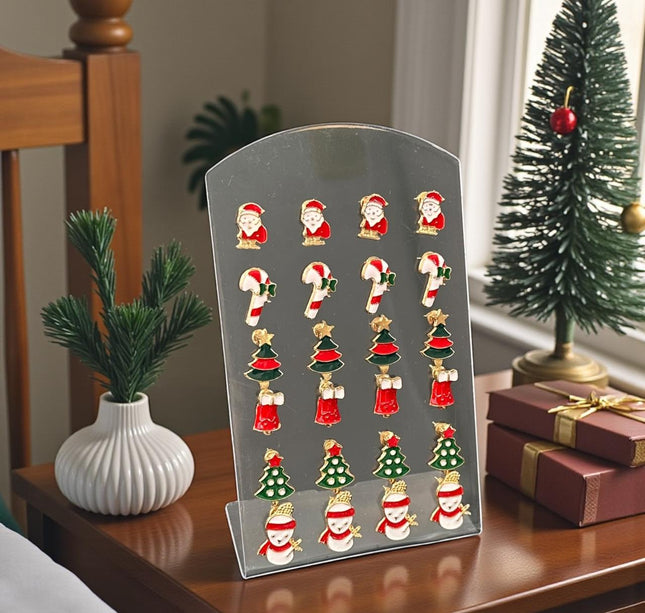 12 Pares de Aretes Navideños $6.75 C/U