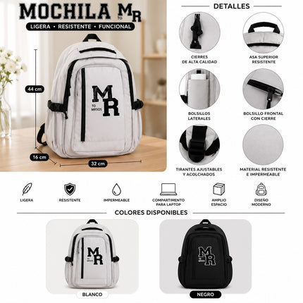 Mochila Escolar Colores "MR Mrosos" Reforzada