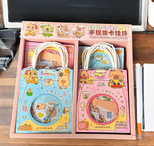 24 Bolsitas Stickers Capibaras con Llavero $6.5 c/u
