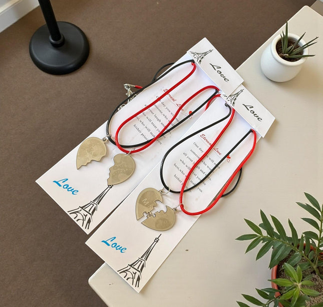 12 Collares Parejas Rojo/Negro Dobles $10.83 c/u