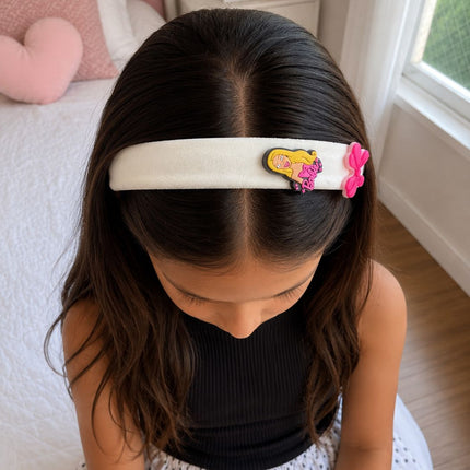12 Diademas Barbie Gruesas con Figuras/Pin 3D $15 c/u