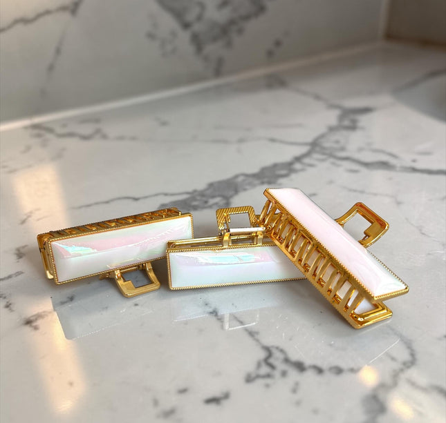 12 Pinzas Doradas Aperladas Diferentes Formas $11.9 c/u