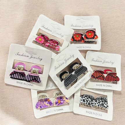 12 Dúos de Pincitas para cabello decoradas $5.5 c/u
