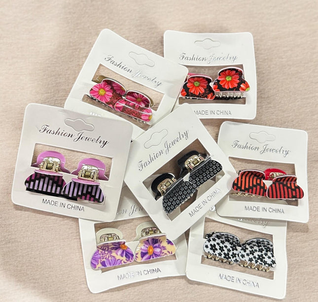 12 Dúos de Pincitas para cabello decoradas $5.5 c/u