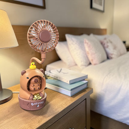 Ventilador Capibara Patito con Sacapuntas