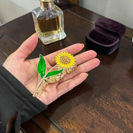 12 Pinzas Girasol Pedreria Linda Metalica $21 c/u