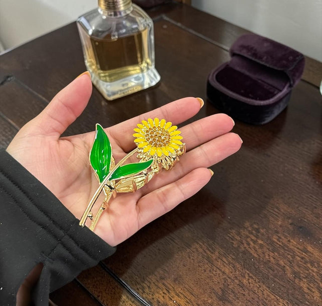 12 Pinzas Girasol Pedreria Linda Metalica $21 c/u