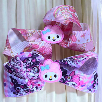 12 Moños Sanrio Dobles con Carita Hermosa $6.9 c/u